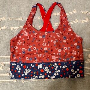 Anthropologie Kachel Floral Contrast Sports Bra